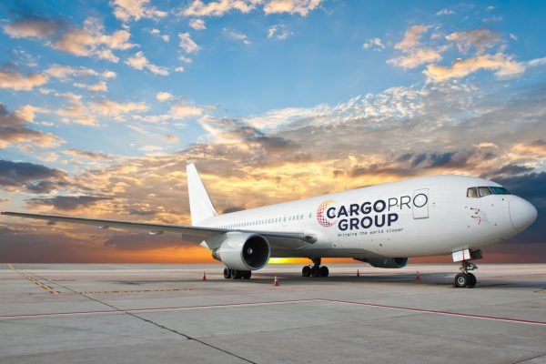 Commercial airplane with nice sky